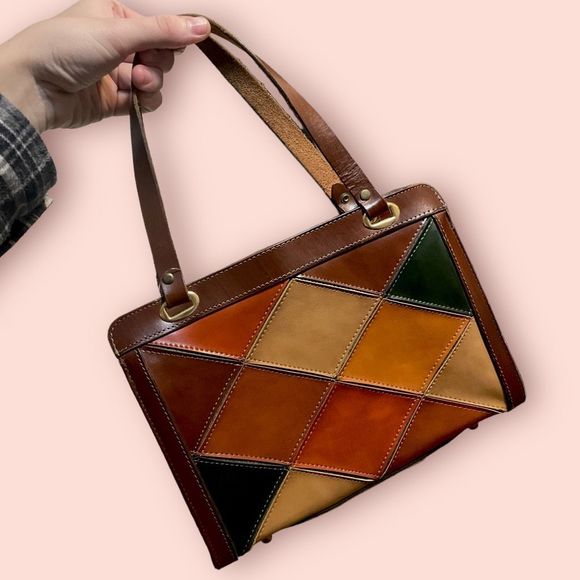 Vintage Handbags - Vintage Patchwork Leather Bag